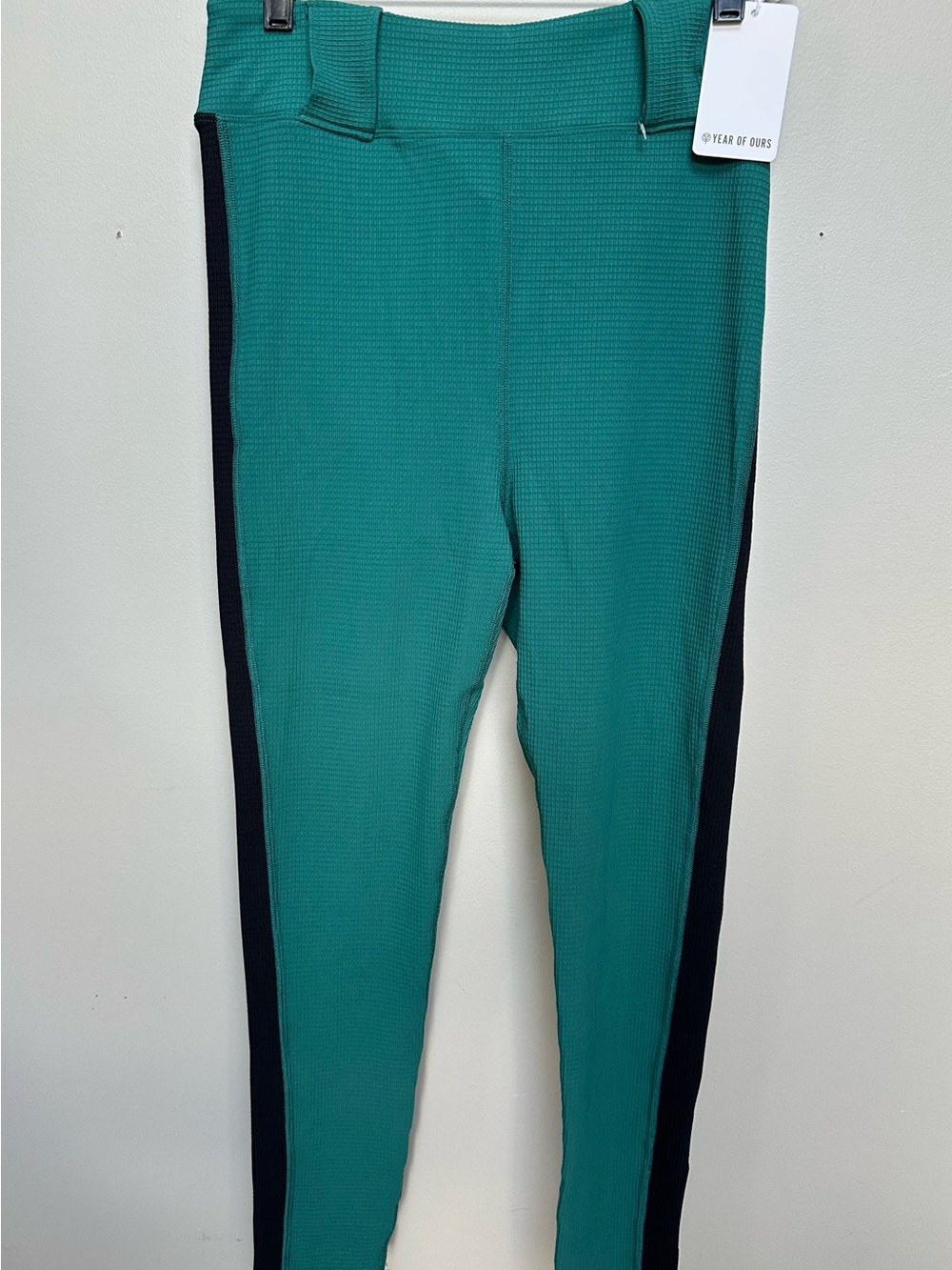 NWT Year of Ours XXL Teal Thermal Ski Leggings Winter Green Black No Belt